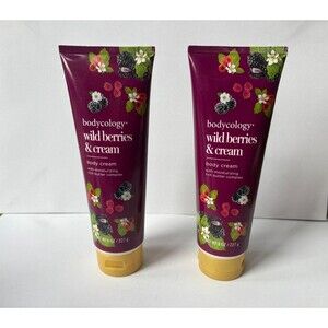 Bodycology Wild Berries & Cream Body Cream 8 oz Lot of 2 Discontinued New